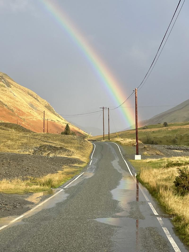 Rainbow in Cwmystwyth valley